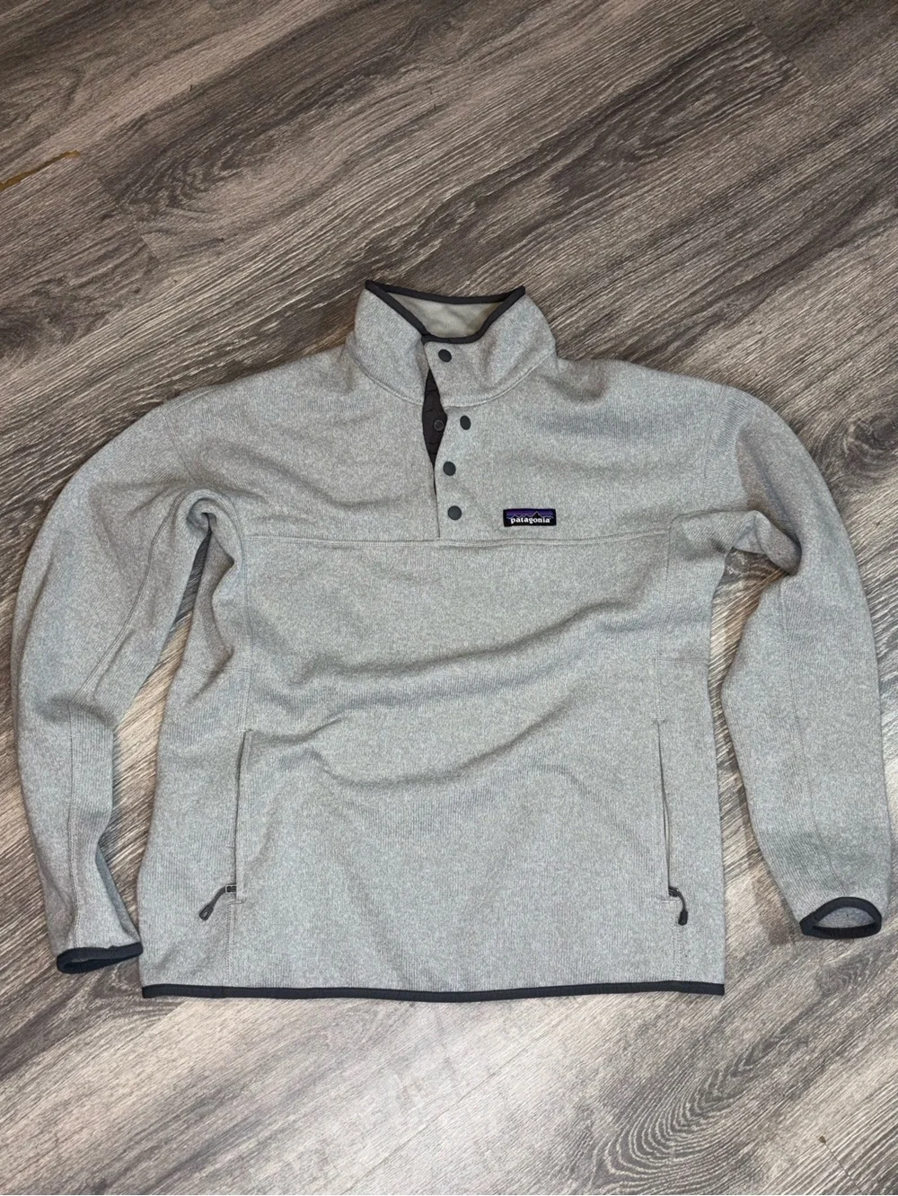 Patagonia Heather Gray Snap-Placket Fleece Pullover - Picture 2 of 5